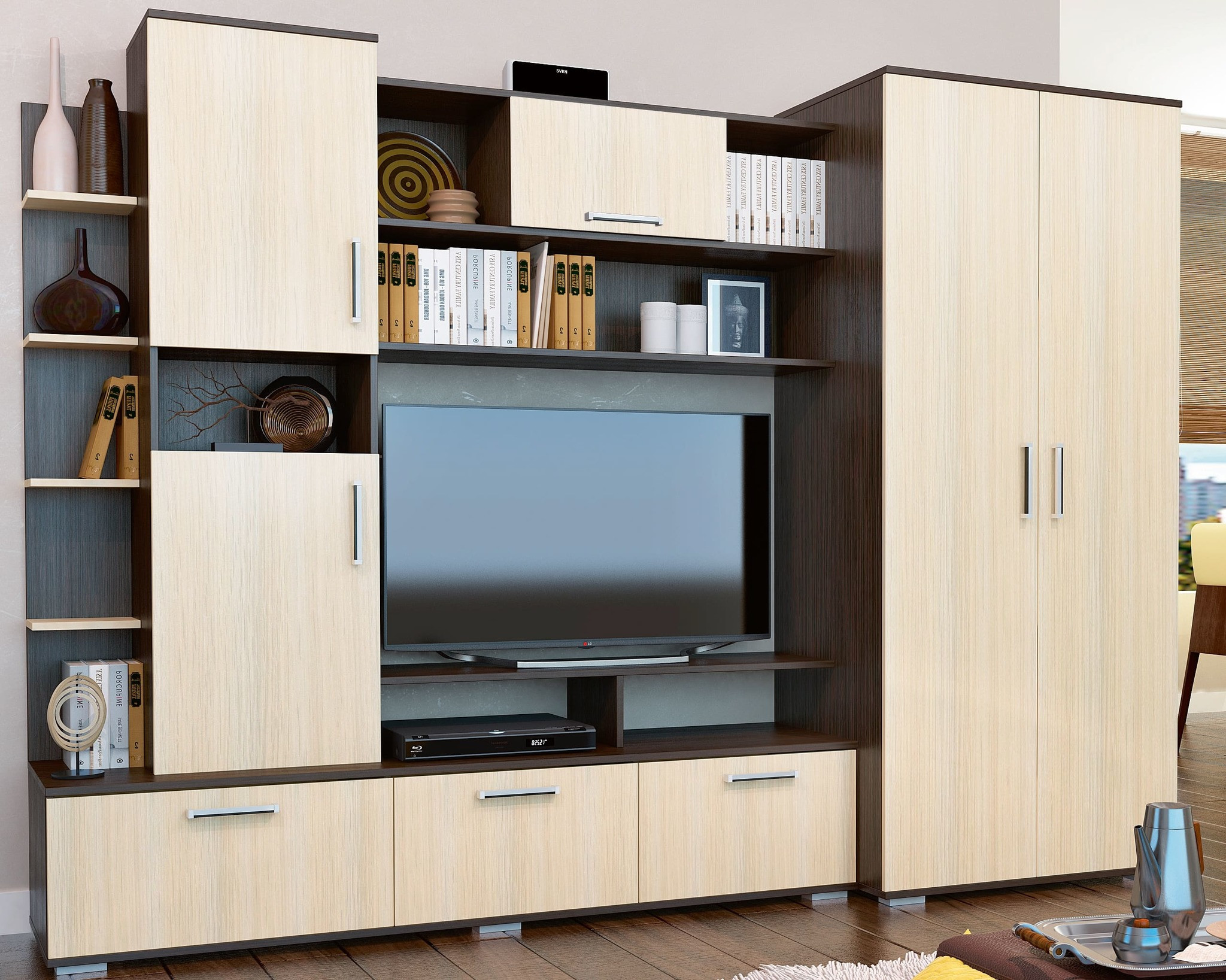 Гостиная Каир Венге/Дуб (Ш-2520 мм х В-1852 мм х Г-574 мм)