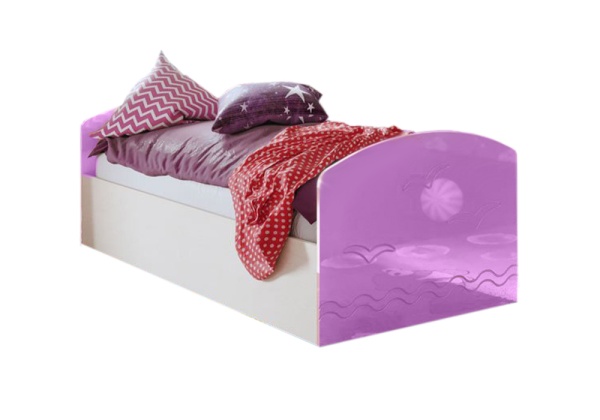 Кровать Юниор-2 сиреневый металлик / дуб беленый