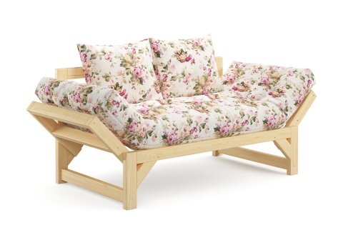 Диван кушетка Амбер бежевый с цветами