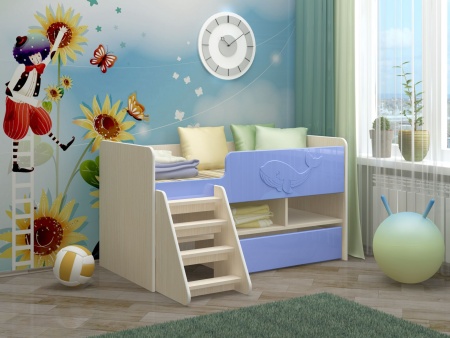 Кровать Юниор-3 МДФ 3 Д (Д-1430 х В-1100 х Г-800 мм/сп.место 1400 х  700 мм)Разные Цвета