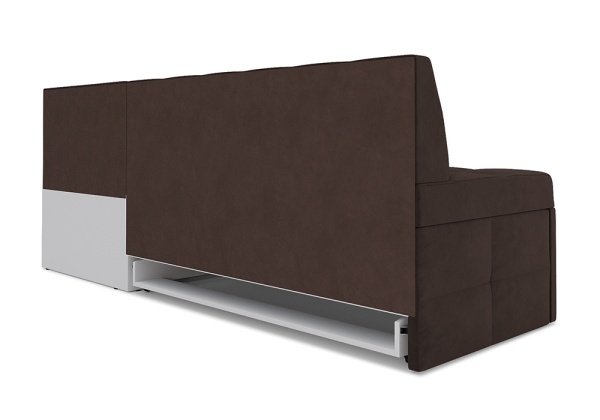 Кухонный угловой диван дельфин Атлантис микровелюр коричневый